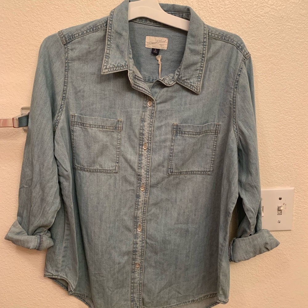 Light denim button up